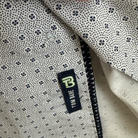 Tom Baine Performance Slim Fit Shirt Mens L Blue Button Up Wrinkle Free Stretch - Picture 3 of 5